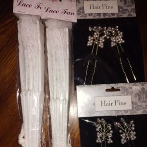 Hair pins and lace fans